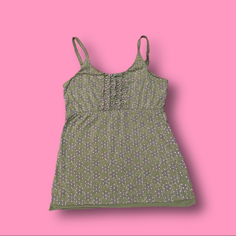 hot Kiss green flower babydoll top